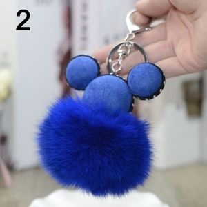 Mickey Mouse Faux Rabbit Fur Bag/Key Charm